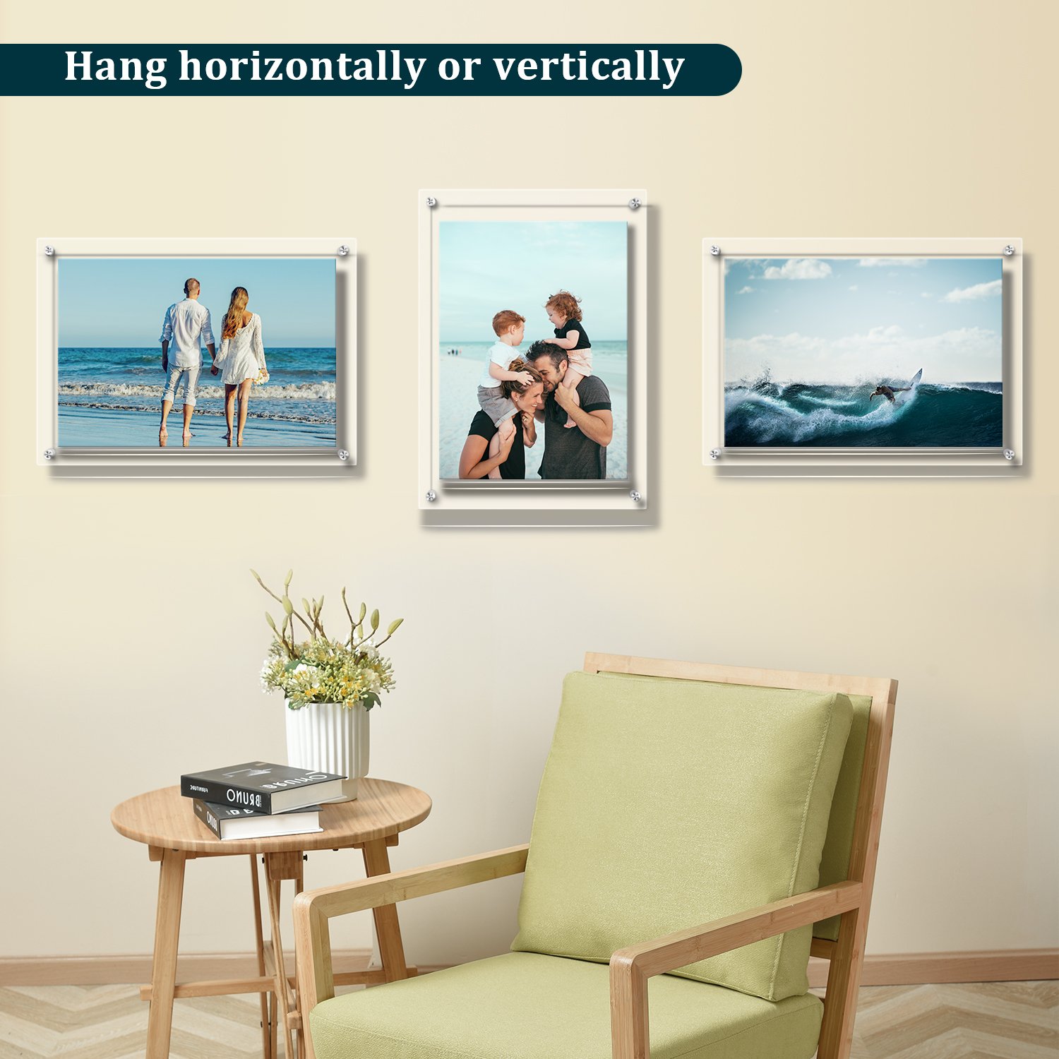 A4 Acrylic Wall Frame - Clear Hanging Photo Display for 32x23cm Pictures & Certificates - Home & Office Decor
