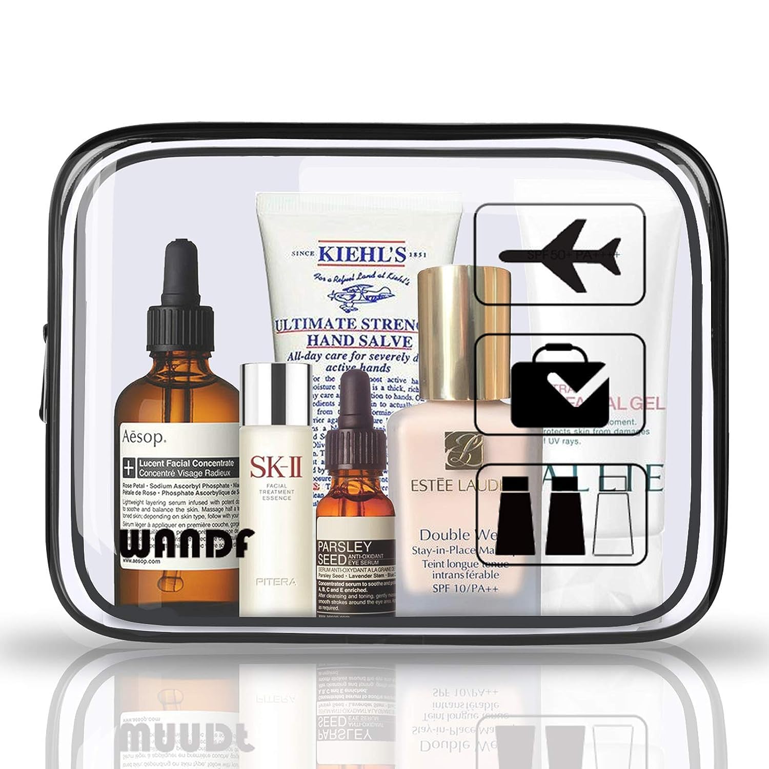 BESTOTTAM Clear Travel Toiletry Bag for Airports - TSA Approved Transparent Cosmetic Pouch & Shower Bag - Leakproof Plastic Toiletries Organizer (1 Set, Black) - Perfect for Carry-on Luggage & Quick Security Checks