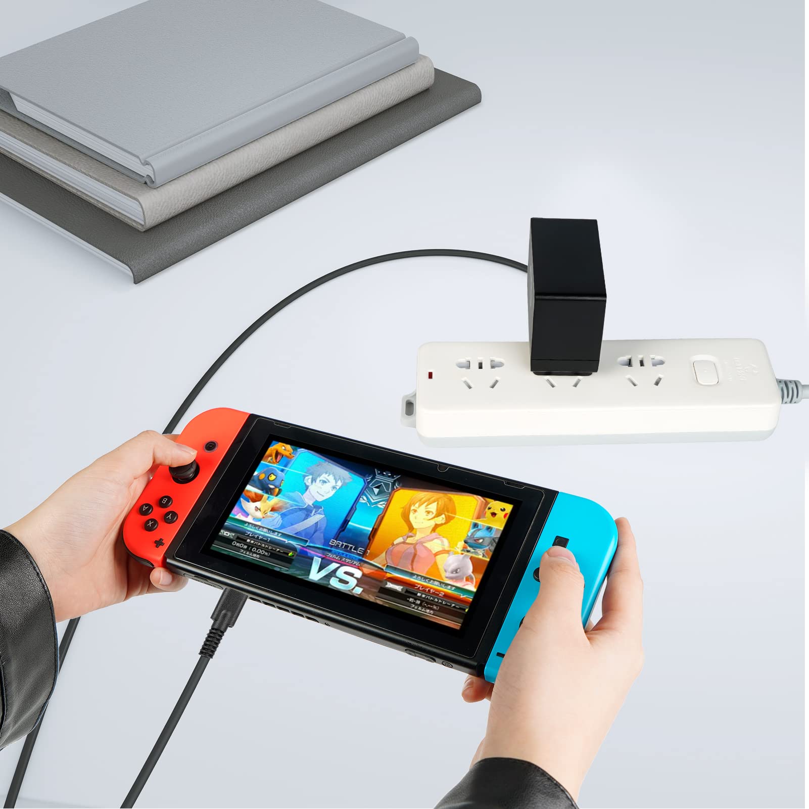 10Ft Fast Charger Replacement for Nintendo Switch - Supports TV Mode & Dock Station with 10Ft USB C Cable - Perfect for Gaming, Travel & Home Entertainment