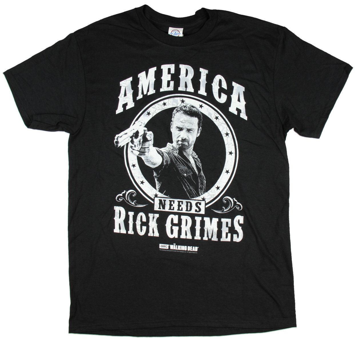 The Walking Dead Rick Grimes Graphic T-Shirt for Men - XXXL Size - Cool TV Show Merchandise - Perfect for Halloween, Cosplay & Comic Con Events