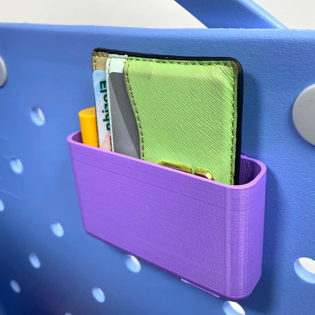FRESHe BAGLETS - Waterproof Wallet Holder Organizer Charm for Bogg Bags | Secure & Stylish Accessory | Fits Inside Tote | Multiple Colors (Purple) | Perfect for Beach, Pool & Travel Essentials