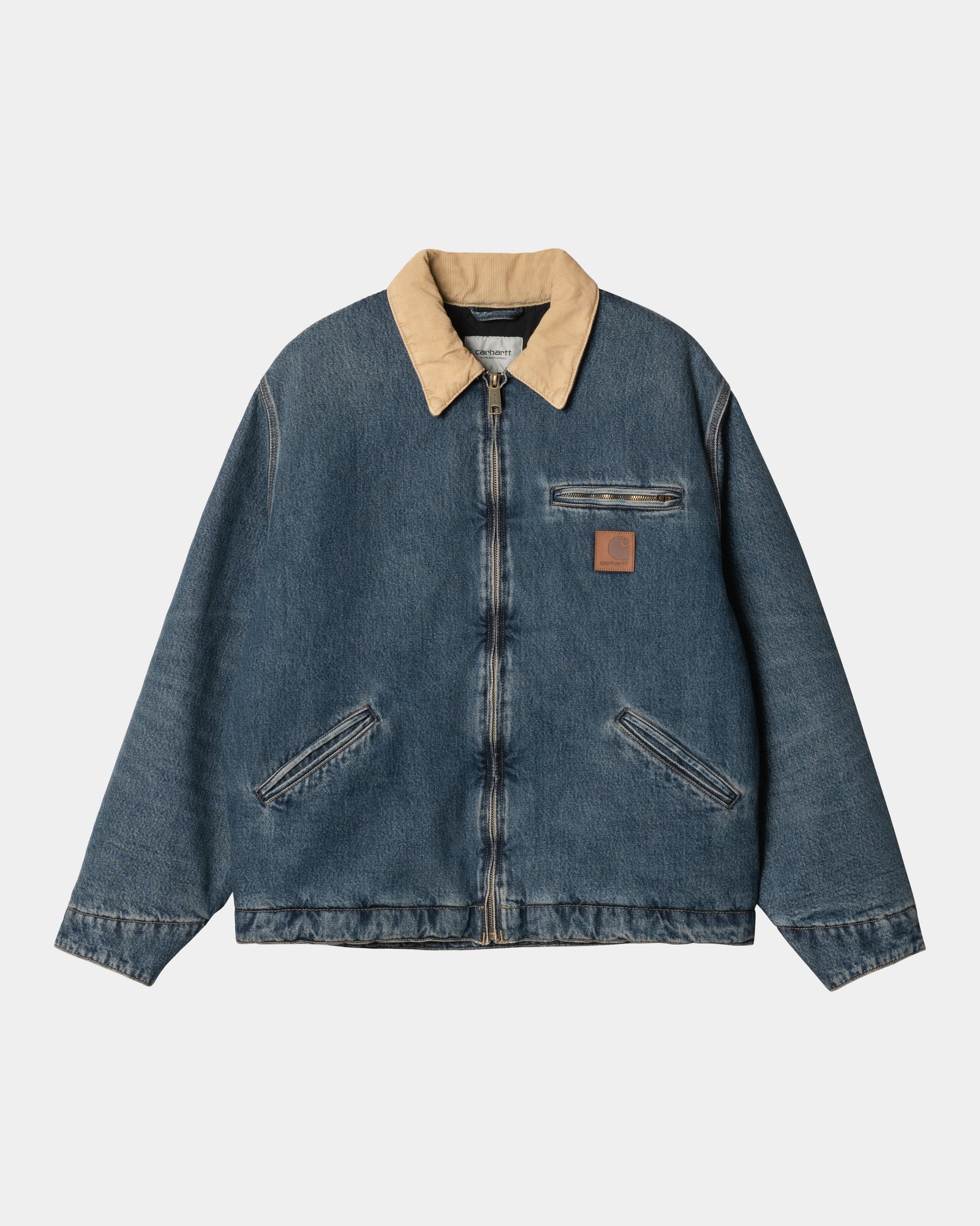 Vintage OG Detroit Denim Jacket - Spring Blue & Dusty Hamilton Brown (Distressed Washed Look) | Retro Streetwear for Men & Women | Perfect for Casual Outfits, Music Festivals & Urban Fashion