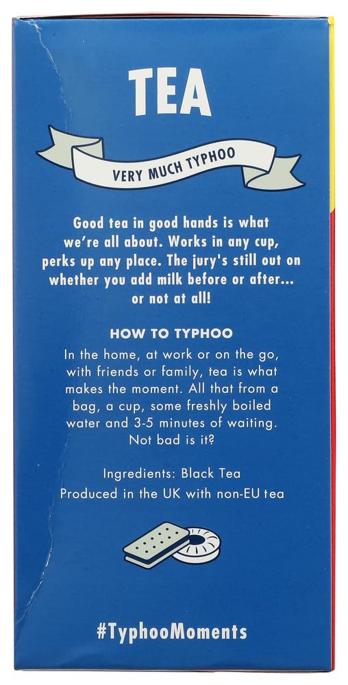 Typhoo Black Tea Bags - 80 Count (Pack of 12) | Premium English Breakfast Tea | Perfect for Morning Boost, Afternoon Relaxation & Office Use