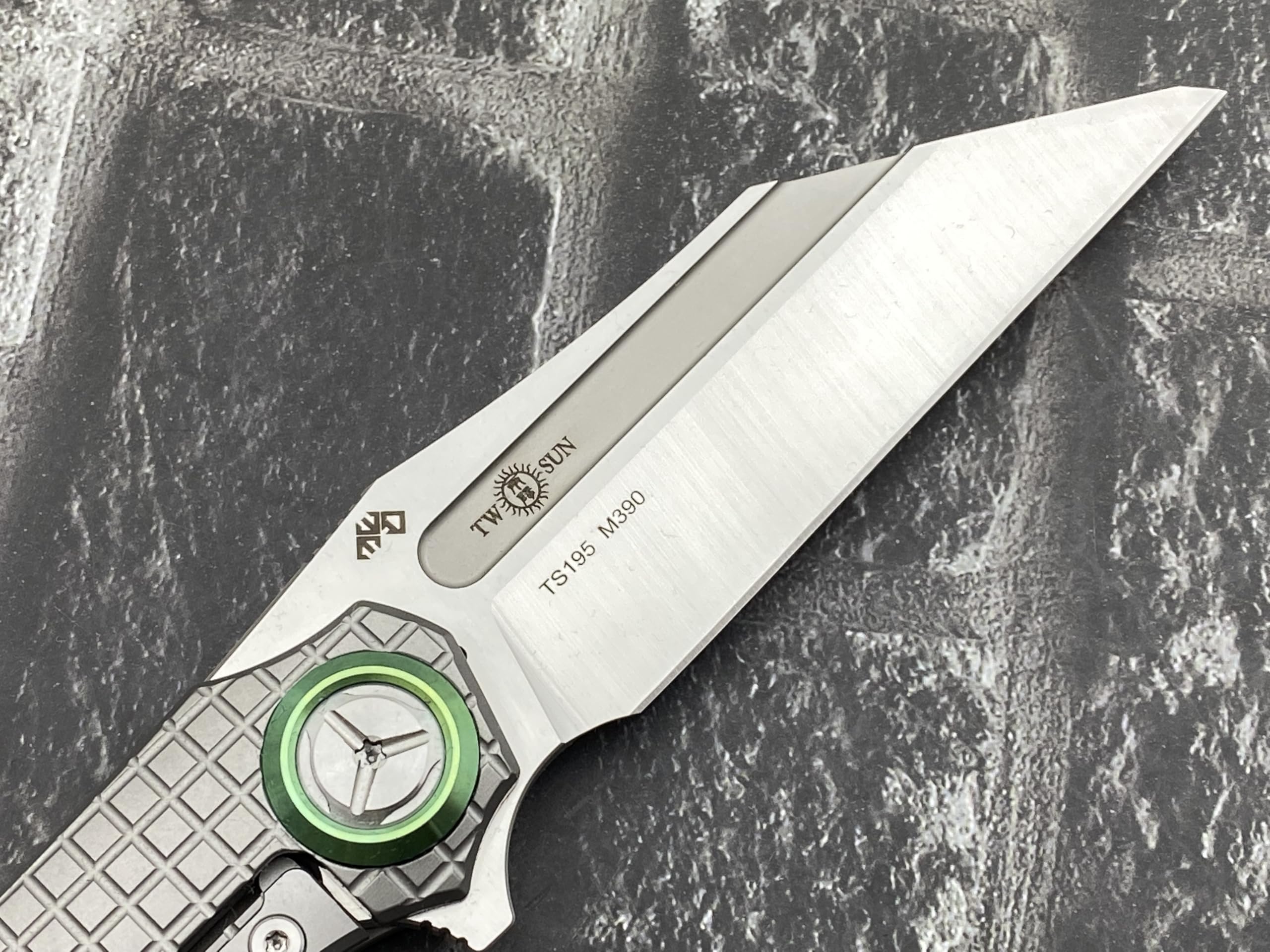 TwoSun TS195 Titanium Folding Knife - M390 Steel Blade, Compact Pocket Knife for Camping, Hiking & Outdoor Survival | EDC Gear & Tactical Knife Collection
