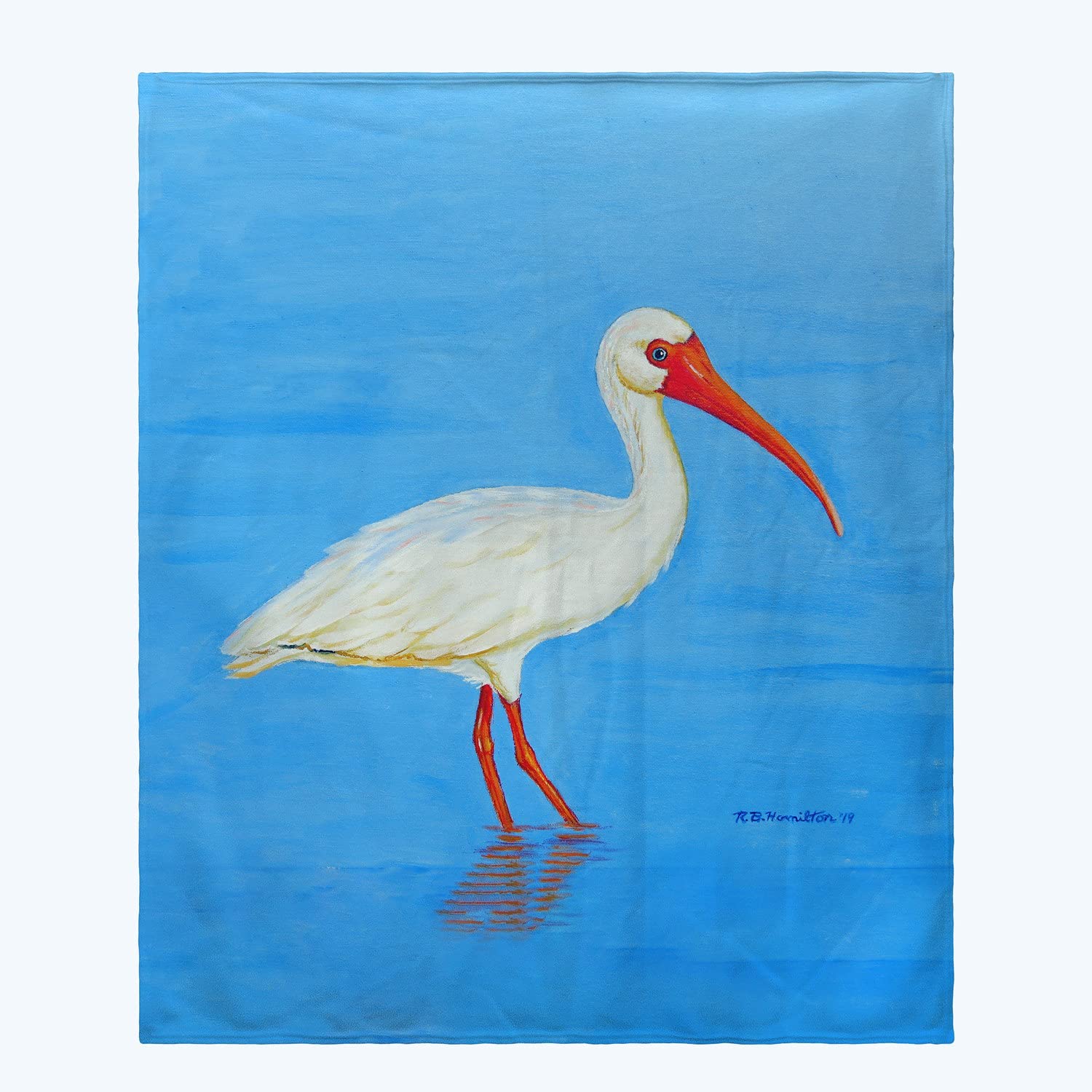 Betsy Drake Posing White Ibis Throw Blanket - Soft Flannel Plush Fleece - Perfect for Sofa, Bed, Couch & Home Decor - Cozy Gift Idea for Bird Lovers