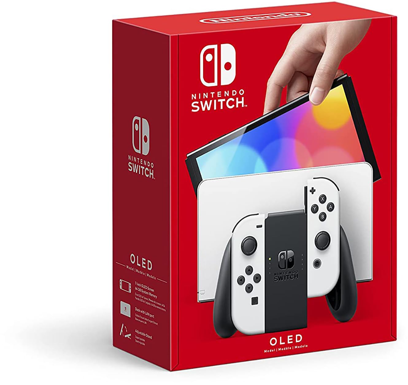 Nintendo Switch OLED Model with White Joy-Con - Portable Gaming Console for Travel, Home Entertainment & Multiplayer Fun