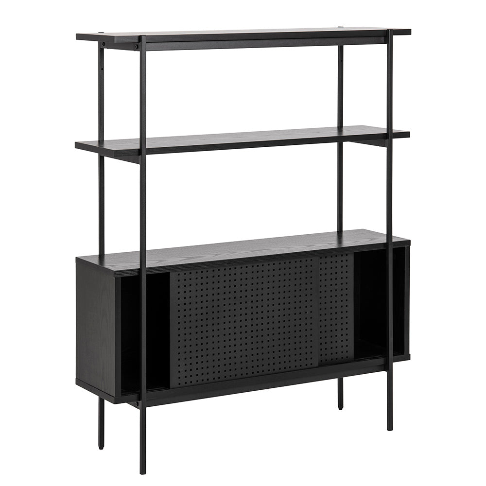 KREMAN 94cm Black Display Unit - Modern Shelf for Living Room, Bedroom & Office Storage & Organization