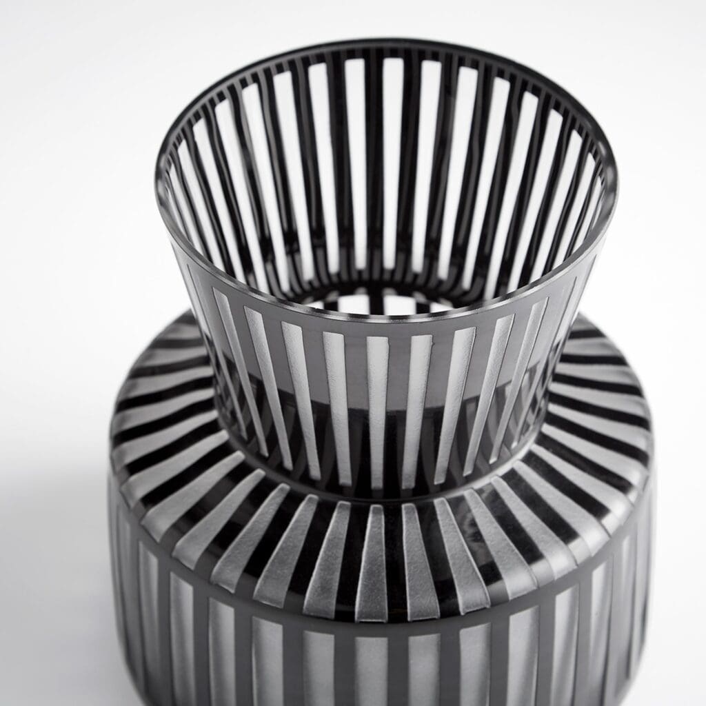 Cyan Design 10874 Small Black Lined Up Vase - Elegant Home Decor for Centerpieces, Wedding Decor & Modern Interior Styling
