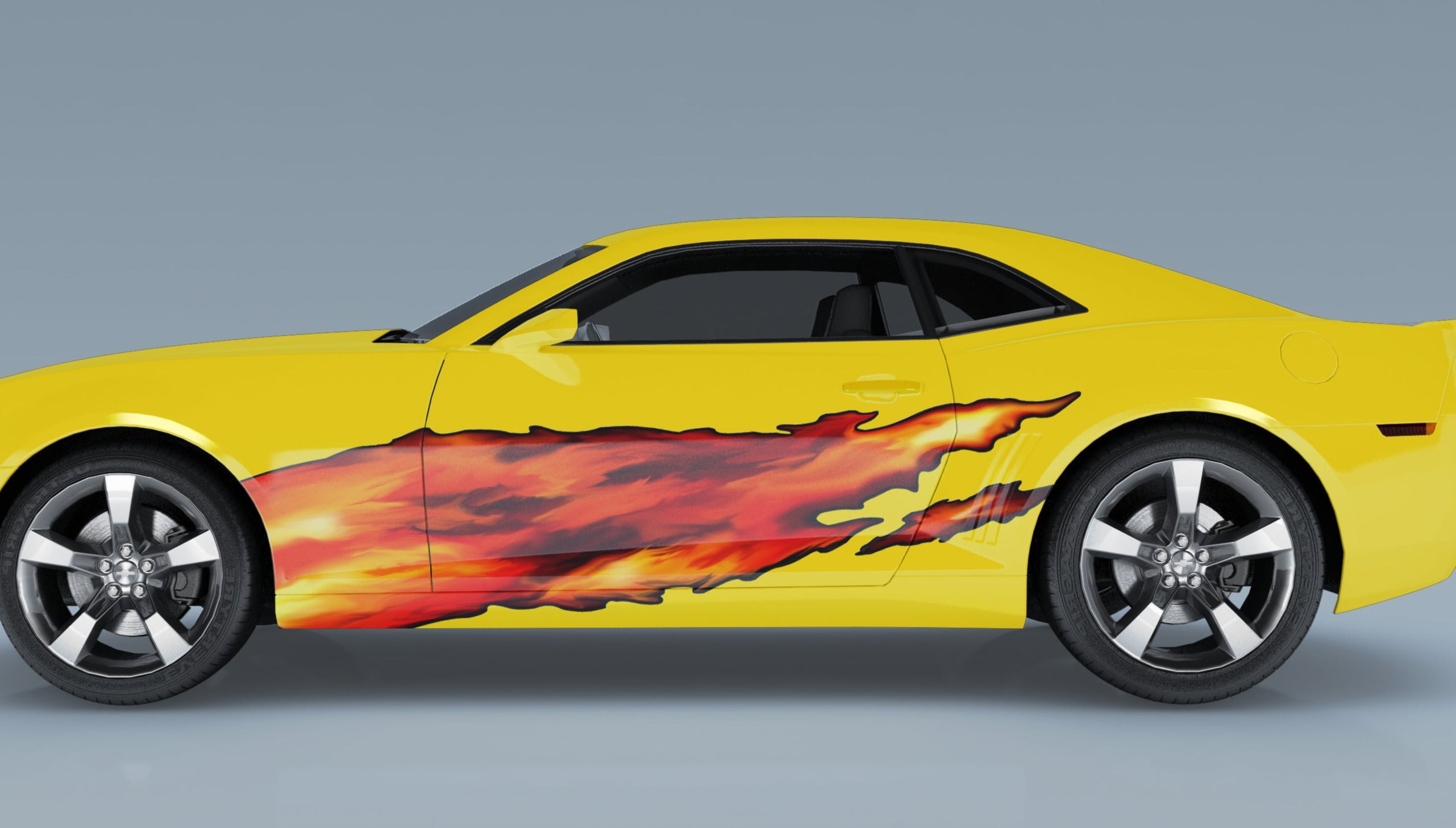 Vibrant Full Color Fire Flame Car Side Decals - High Quality Vinyl Stickers for Vehicle Customization & Personalization - Perfect for Cars, Trucks, SUVs & Motorcycles