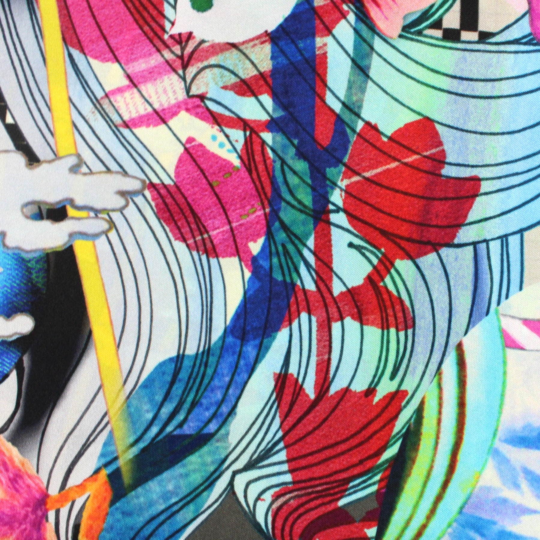 Christian Lacroix Pink Aqua Floral Silk Square Scarf - Luxury Designer Twill Foulard Shawl for Women, Gift & Special Occasions