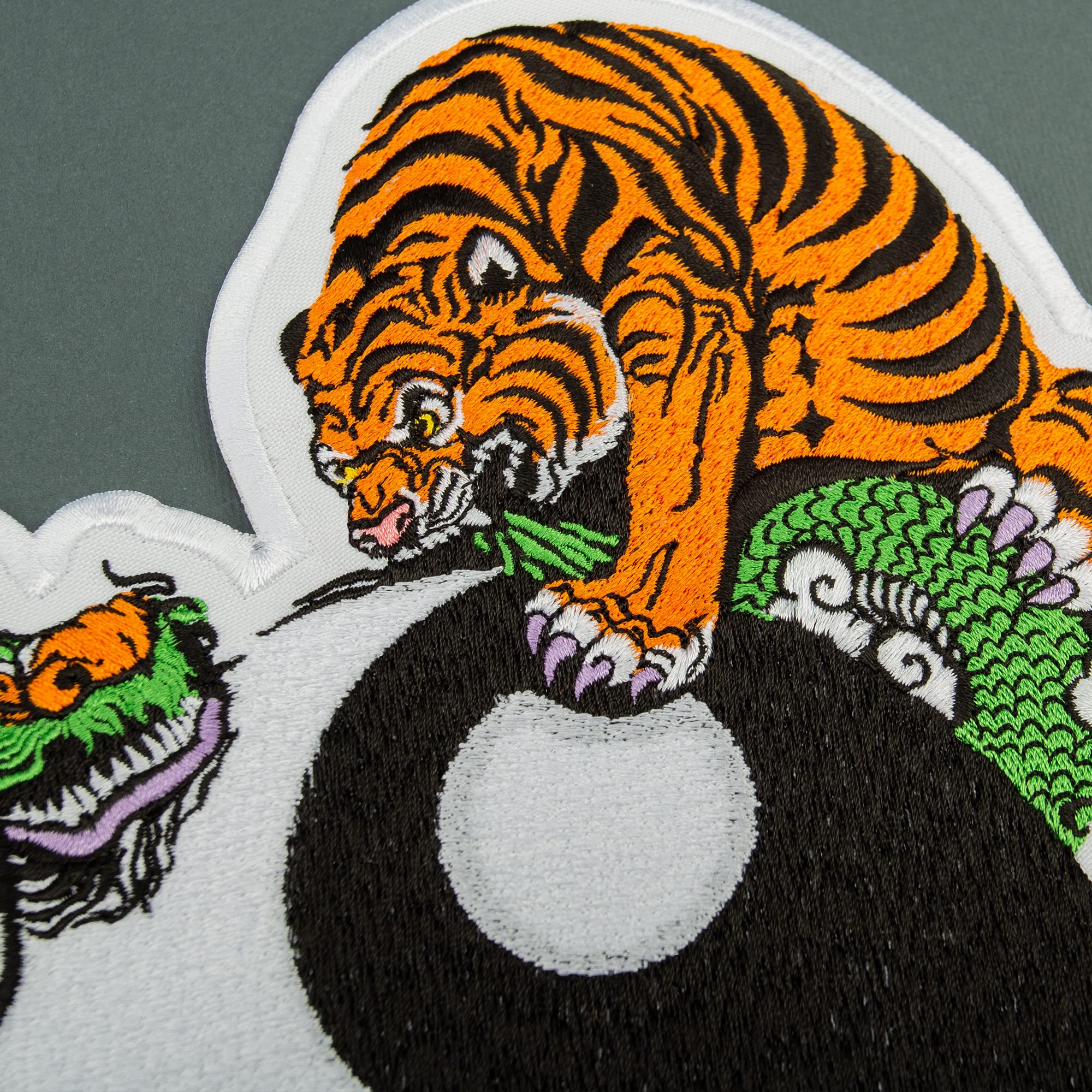 Yin Yang Dragon Tiger Embroidered Iron On Patch 8