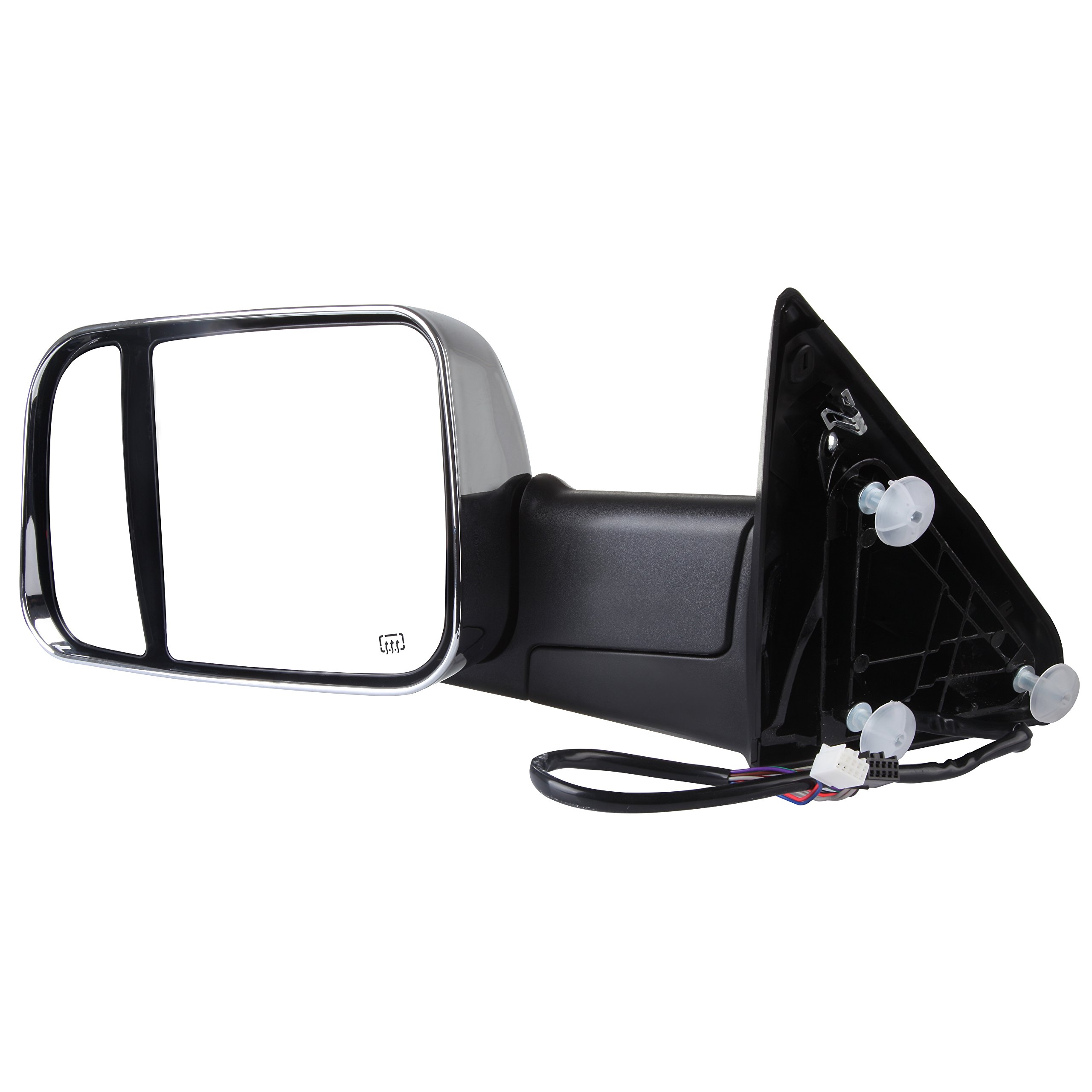 LUJUNTEC Power Heated Towing Mirrors Replacement for 2011-2016 Dodge Ram 1500/2500/3500 - Chrome Pickup Truck Side Mirrors with Turn Signal & Puddle Light (Driver Left & Passenger Right) - Perfect for Towing, Night Driving & Off-Road Adventures