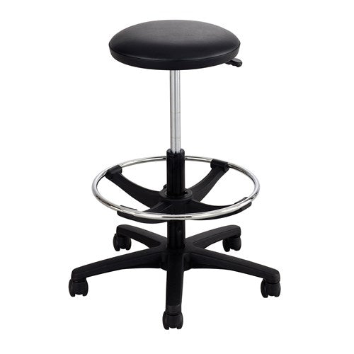 Safco 3436BL Extended Height Black Vinyl Lab Stool - Adjustable Laboratory Stool for Chemistry Labs, Medical Offices & Industrial Workstations (30-34 Inch Height)