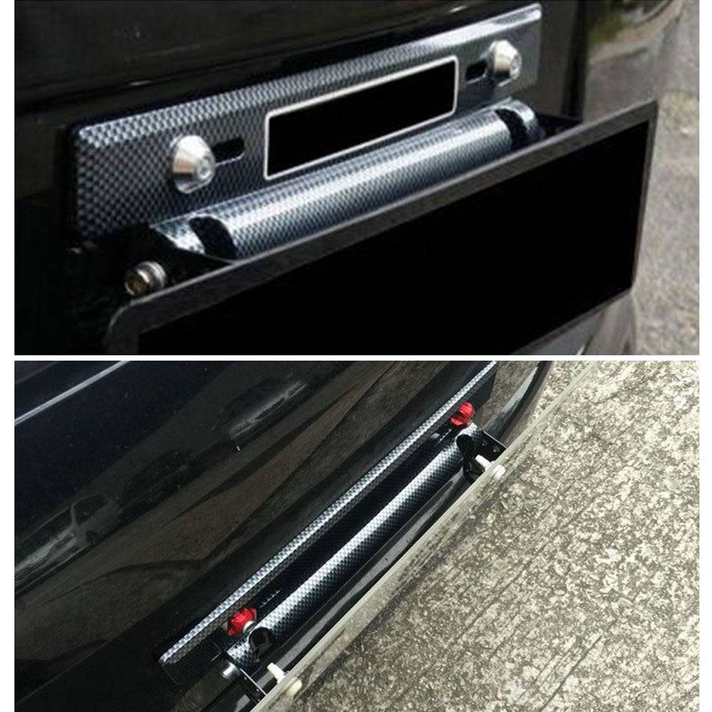 Carbon Fiber License Plate Bracket - Adjustable Universal Car Plate Holder for Custom Styling - Perfect for Car Mods, Show Cars & Off-Road Vehicles