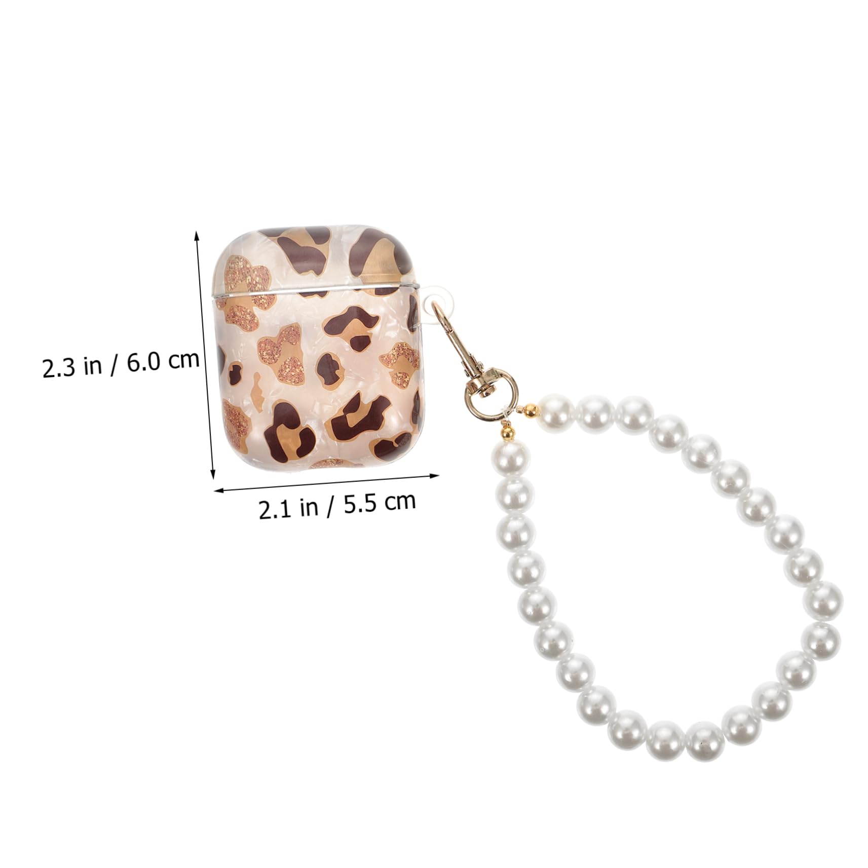 Hoement Genuine Leather Headphone Case - Leopard Print Design, Compact & Durable Earphone Cover - Perfect Gift for Friends, Travel & Daily Use