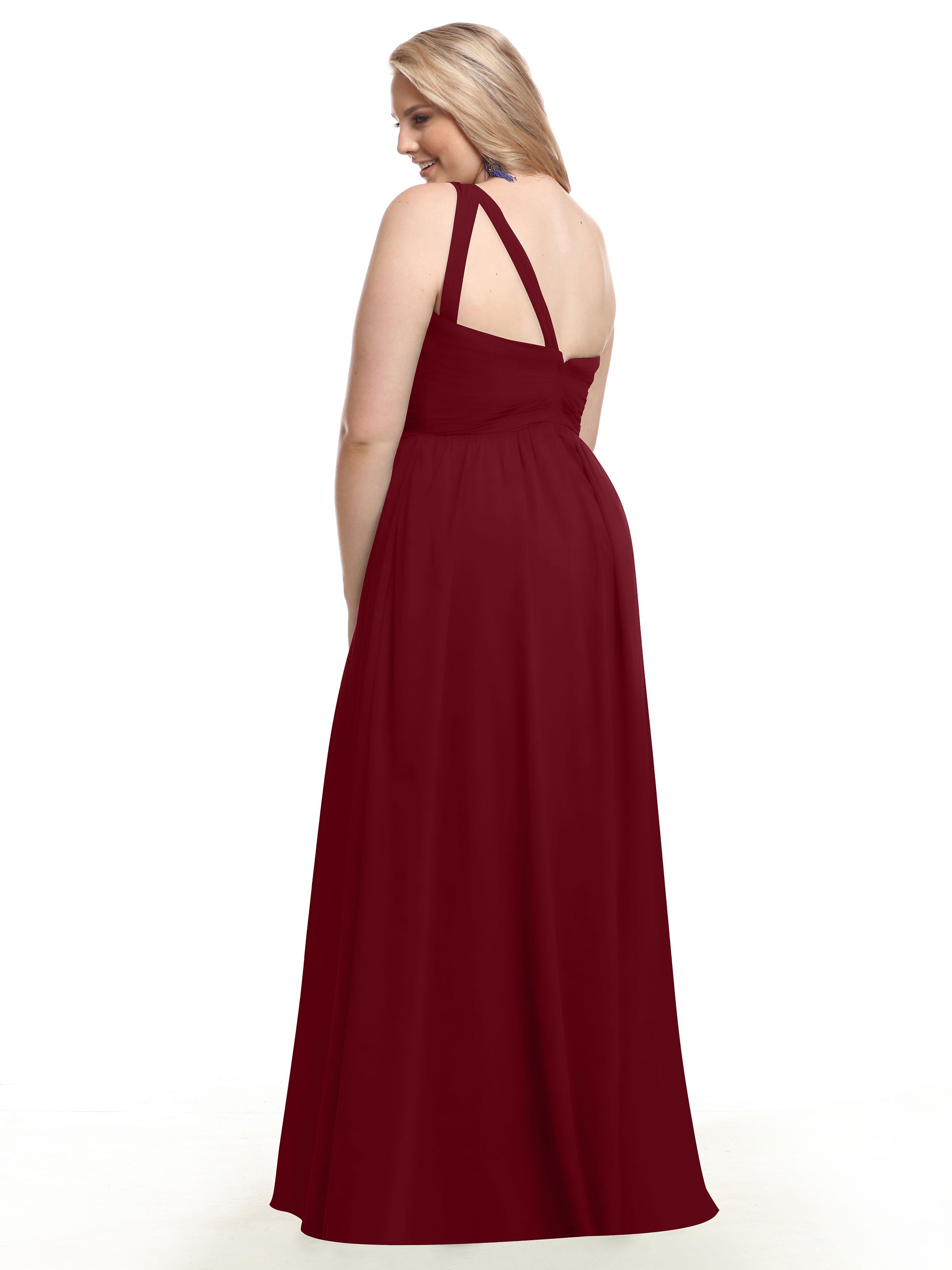 Elegant One Shoulder A-Line Chiffon Bridesmaid Dress with Ruching - Perfect for Weddings, Formal Events & Special Occasions (Style #80047)