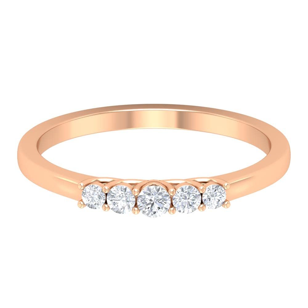 1/4 CT Moissanite Engagement Ring for Women - 5 Stone 14K Solid Gold Wedding Band, Anniversary Gift for Her - Perfect for Proposals, Bridal Jewelry & Special Occasions
