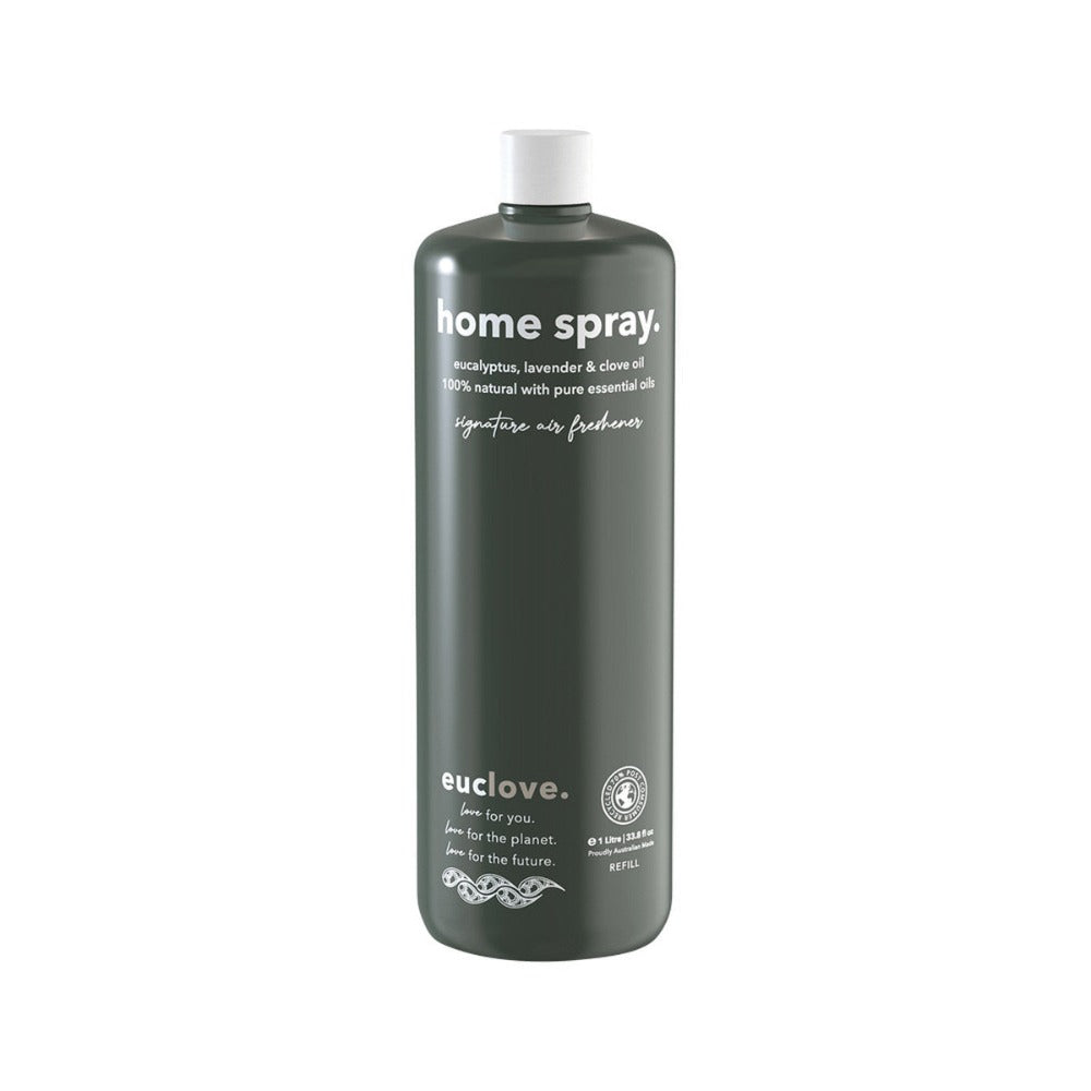 EUCLOVE Home Spray Signature Blend 1L Refill - Natural Air Freshener & Room Deodorizer for Home, Office, and Car