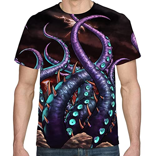 Gecaitez Men's 3D Printed Graphic T-Shirt - Cool Casual Short Sleeve Tee for Men (Sizes S-3XL) - Perfect for Streetwear, Parties, and Everyday Fashion
