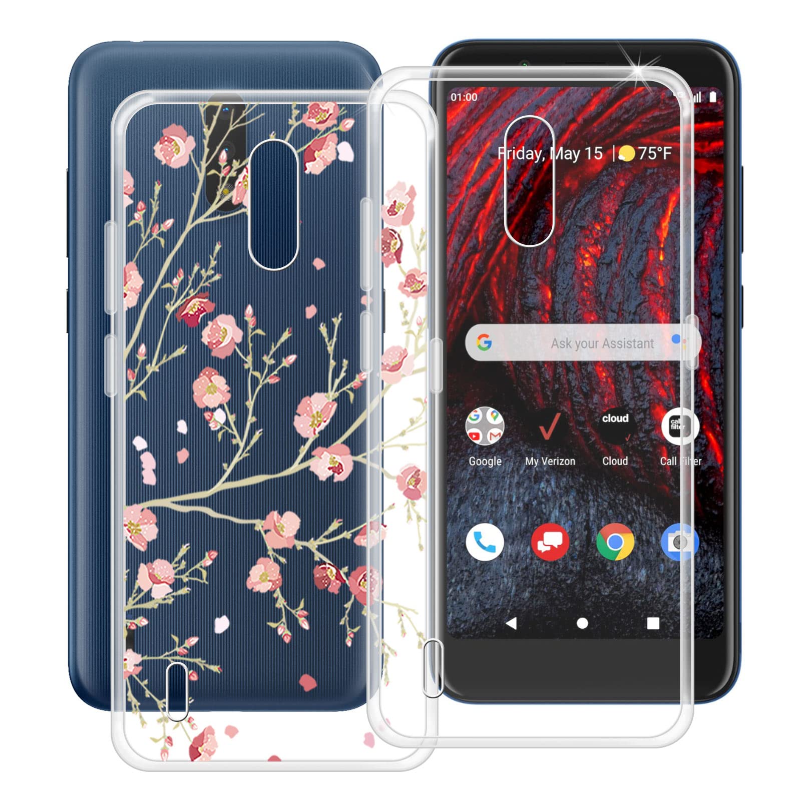Shockproof 2 Pack Clear Soft Silicone Phone Case for Nokia 2 V Tella (5.45