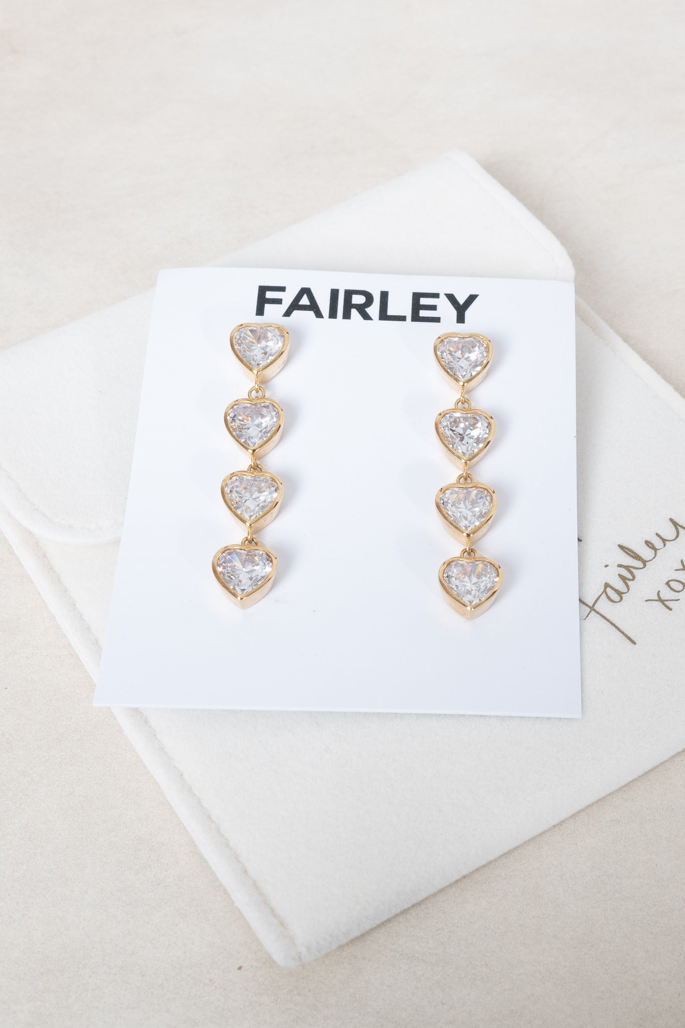 FAIRLEY Amore Cocktail Earrings - Elegant Dangle Earrings for Women, Perfect for Parties, Weddings & Evening Events | Gold-Plated Fashion Jewelry Gift