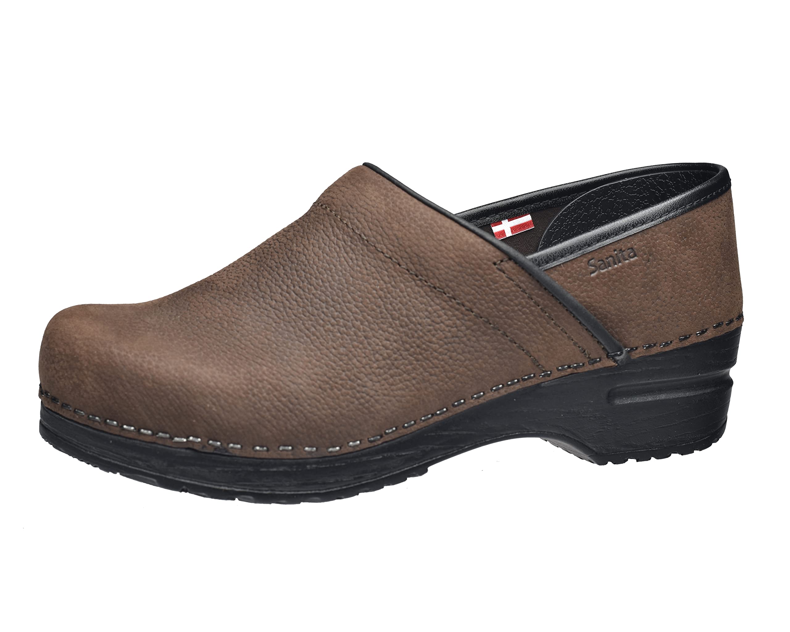 Sanita Women's Professional Oil-Resistant Leather Clogs - Non-Slip Kitchen Shoes for Chefs, Nurses & Healthcare Workers
