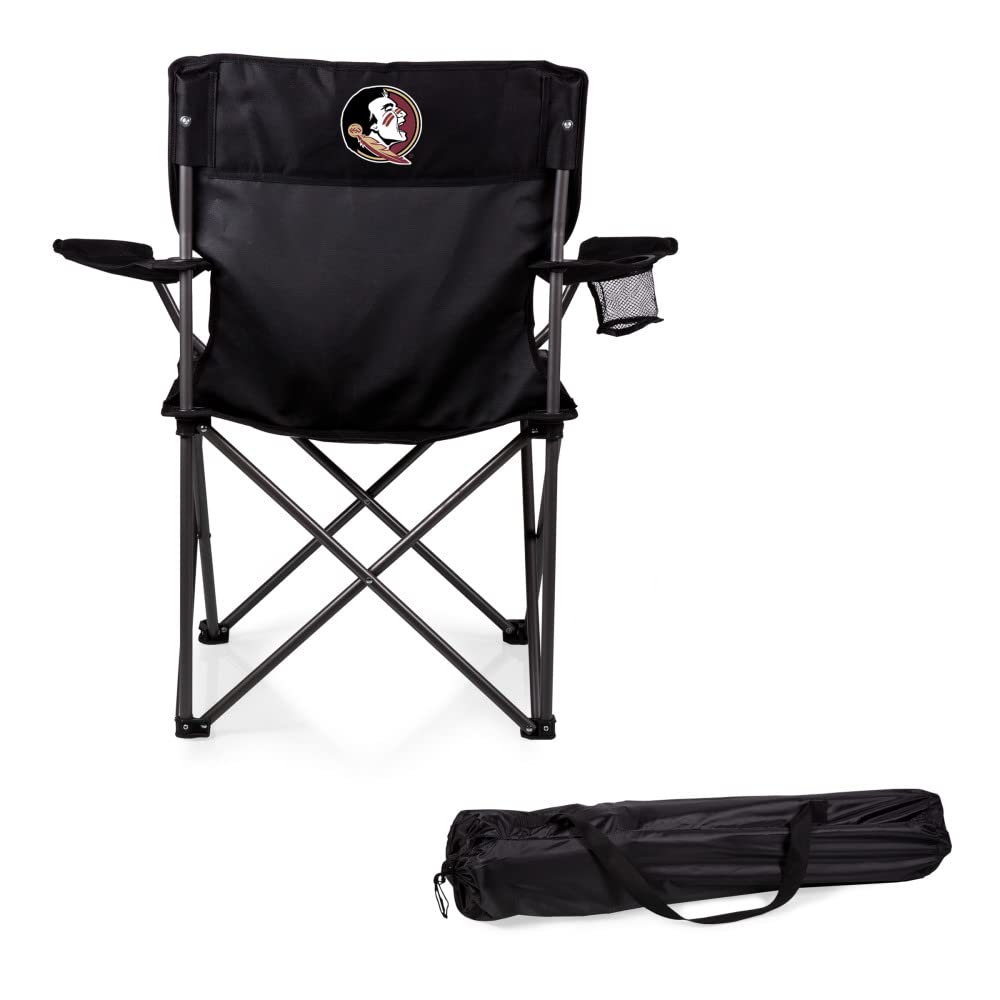 PICNIC TIME NCAA PTZ Portable Folding Camp Chair with Carry Bag - Lightweight Beach Chair for Outdoor Picnics, Camping, Sports Events & Tailgating (Black)