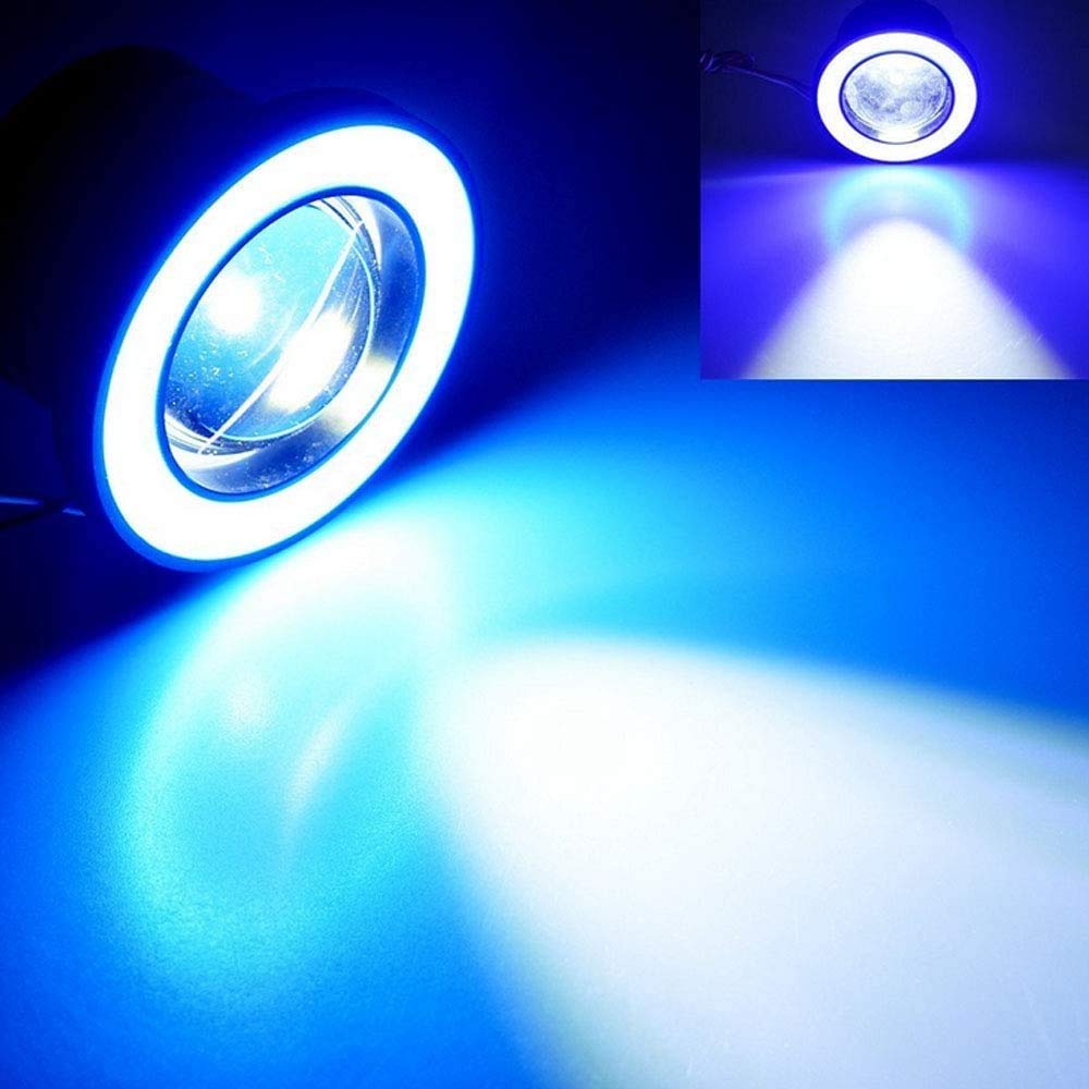 LED Blue Halo Angel Eye Fog Lights for 2016-2018 Acura ILX - Durable Car Headlight Accessories for Night Driving & Custom Styling