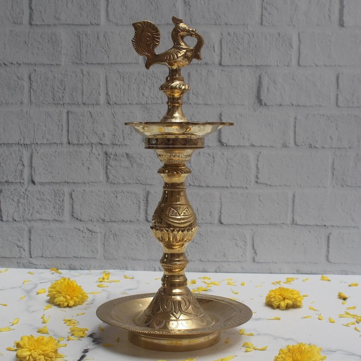 Handcrafted Traditional Brass Annam Kattai Vilakku - Authentic Indian Oil Lamp for Home Decor, Pooja & Meditation - Perfect for Diwali, Weddings & Spiritual Ceremonies
