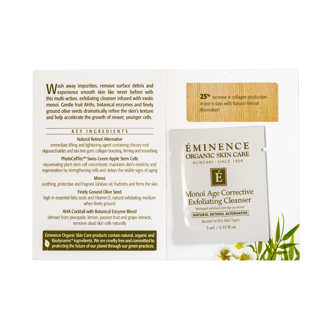 Eminence Organics Monoi Age Corrective Exfoliating Cleanser - Gentle Face Wash for Anti-Aging & Exfoliation - Perfect for Daily Skincare Routine & Mature Skin Care