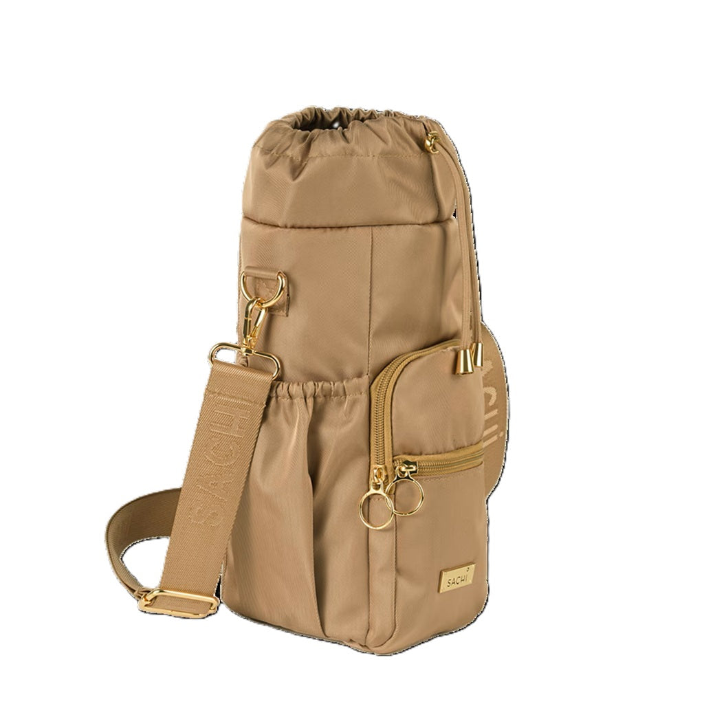 Insulated Crossbody Water Bottle Bag for Women & Men - Leakproof & Hands-Free Design - Perfect for Hiking, Gym, Travel & Daily Use (Latte Color)