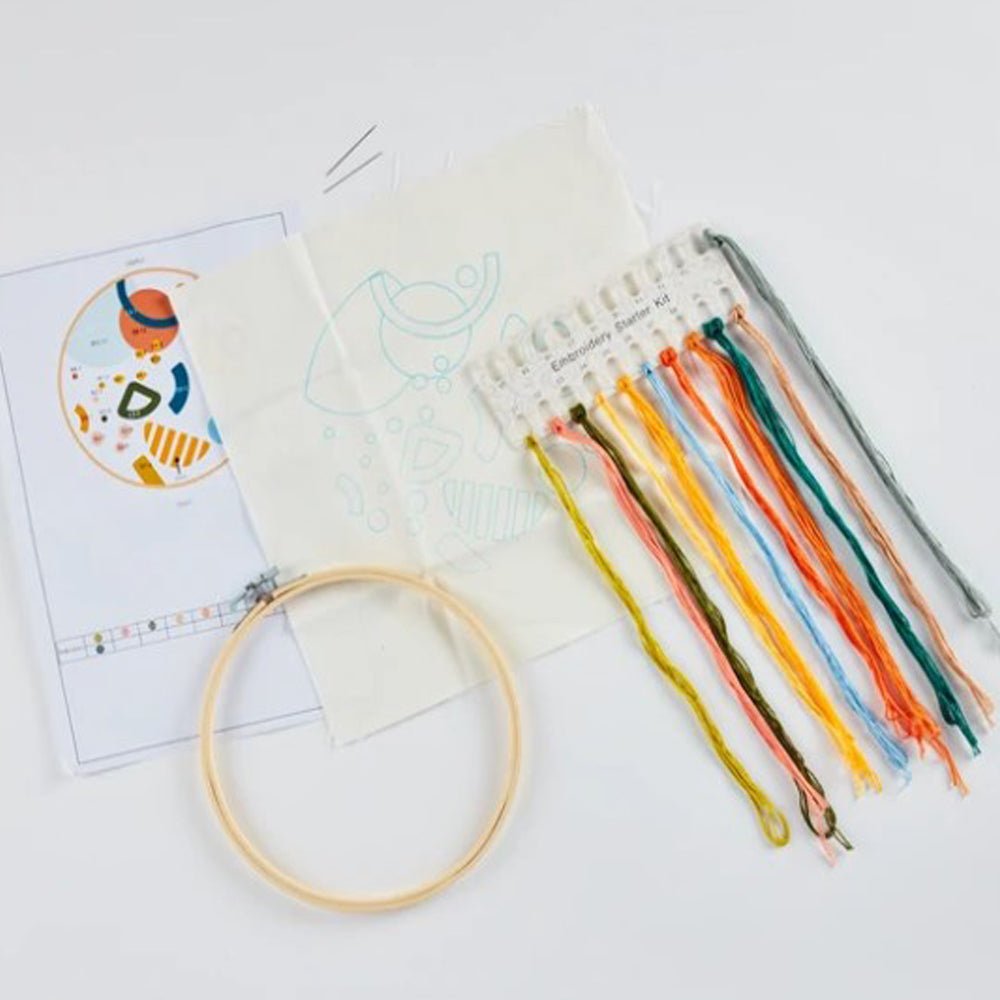 DIY Embroidery Kit for Beginners - 10+ Fun Shapes & Patterns | Perfect for Home Decor, Gifts & Craft Projects