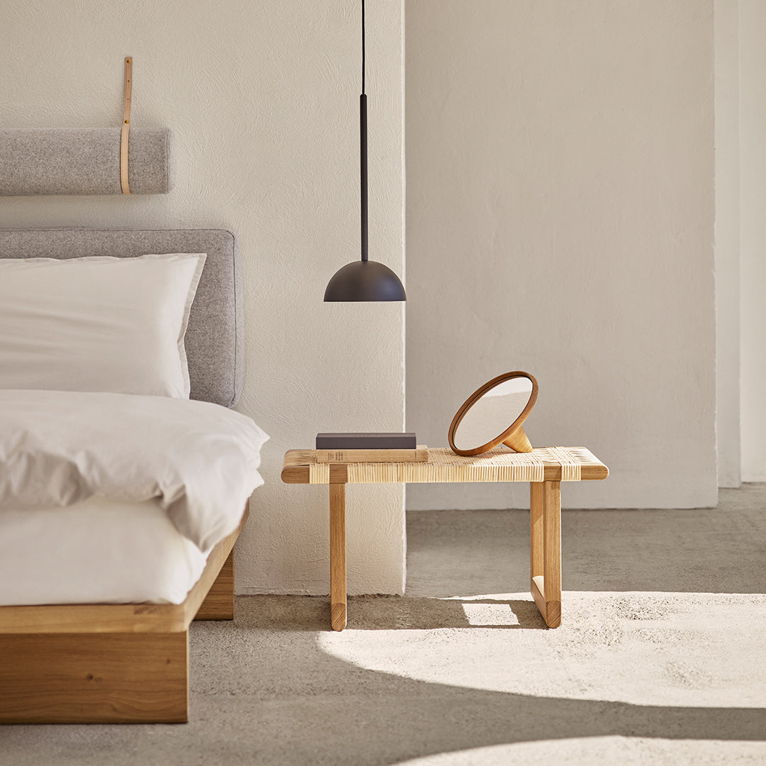 BM0488S Modern Side Table - Stylish Nightstand for Bedroom, Living Room & Office - Compact End Table with Sturdy Metal Frame & Wooden Top - Perfect for Small Spaces, Reading Nook & Home Decor
