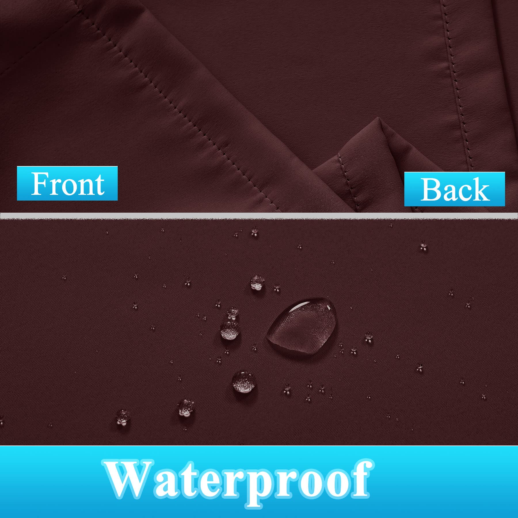 Frelement Extra Wide Outdoor Curtains - Windproof & Privacy Protection - Rustproof Grommet Drapes for Gazebo, Pergola, Patio - Indoor/Outdoor Use - Burgundy (120