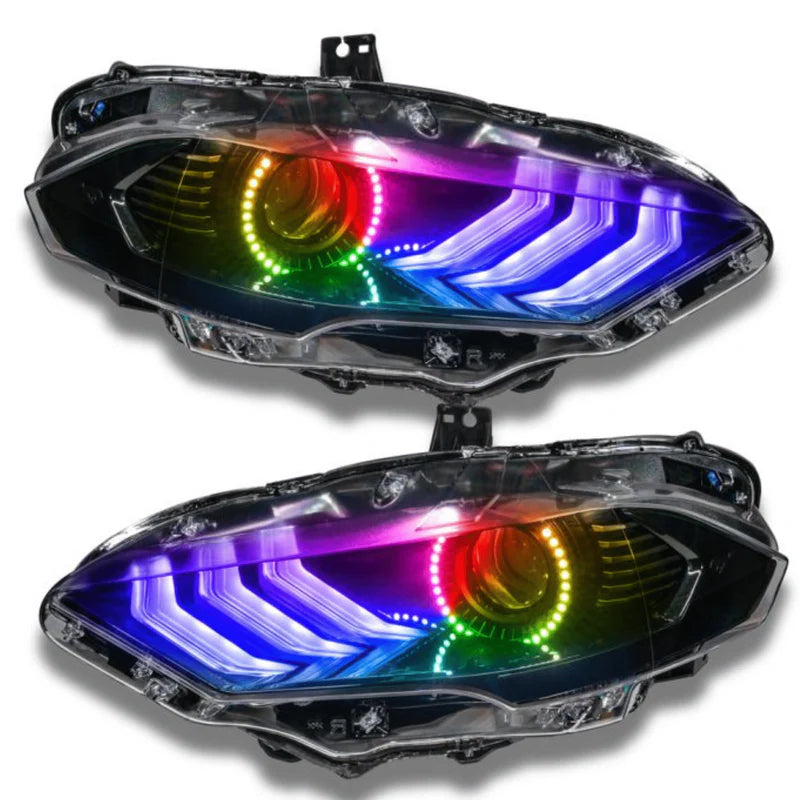 Ford Mustang Multicolor LED Headlights - Flow Series for 2018-2023 Models | Upgrade Your Night Driving & Car Show Appearance