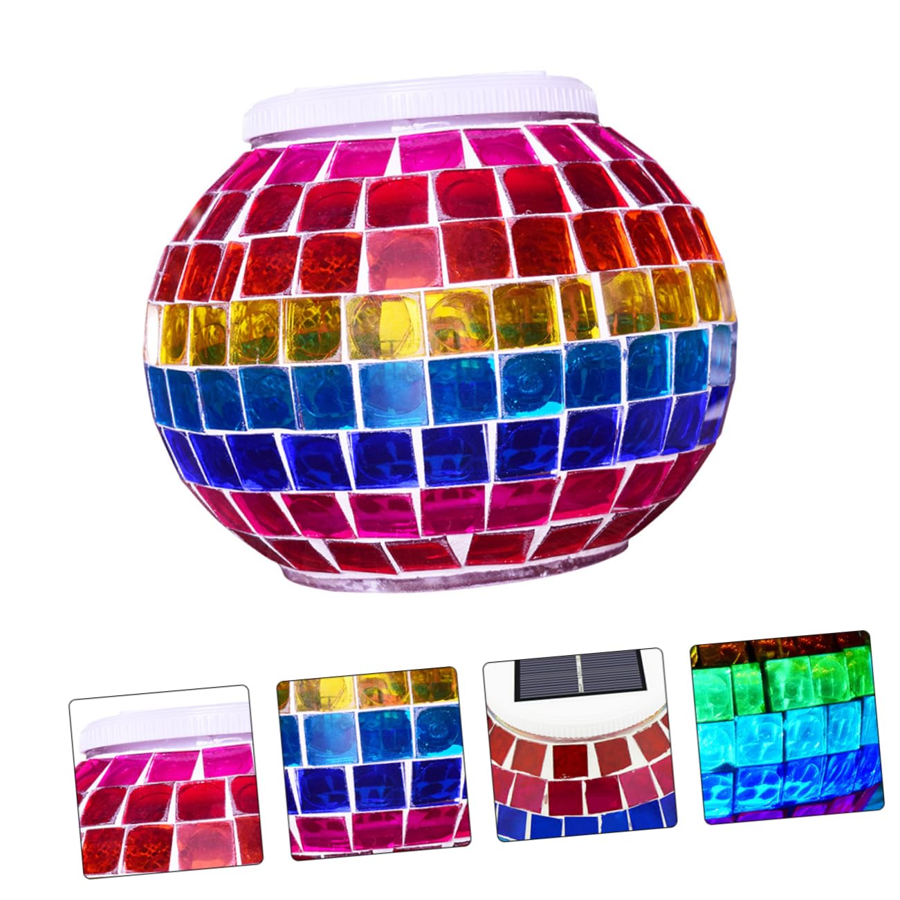 UKCOCO Solar Mosaic Lawn Light - Waterproof Outdoor LED Garden Light for Pathway, Yard, Patio Decor - Retro Style Solar Powered Table Lamp for Dining, Party, Wedding Decorations