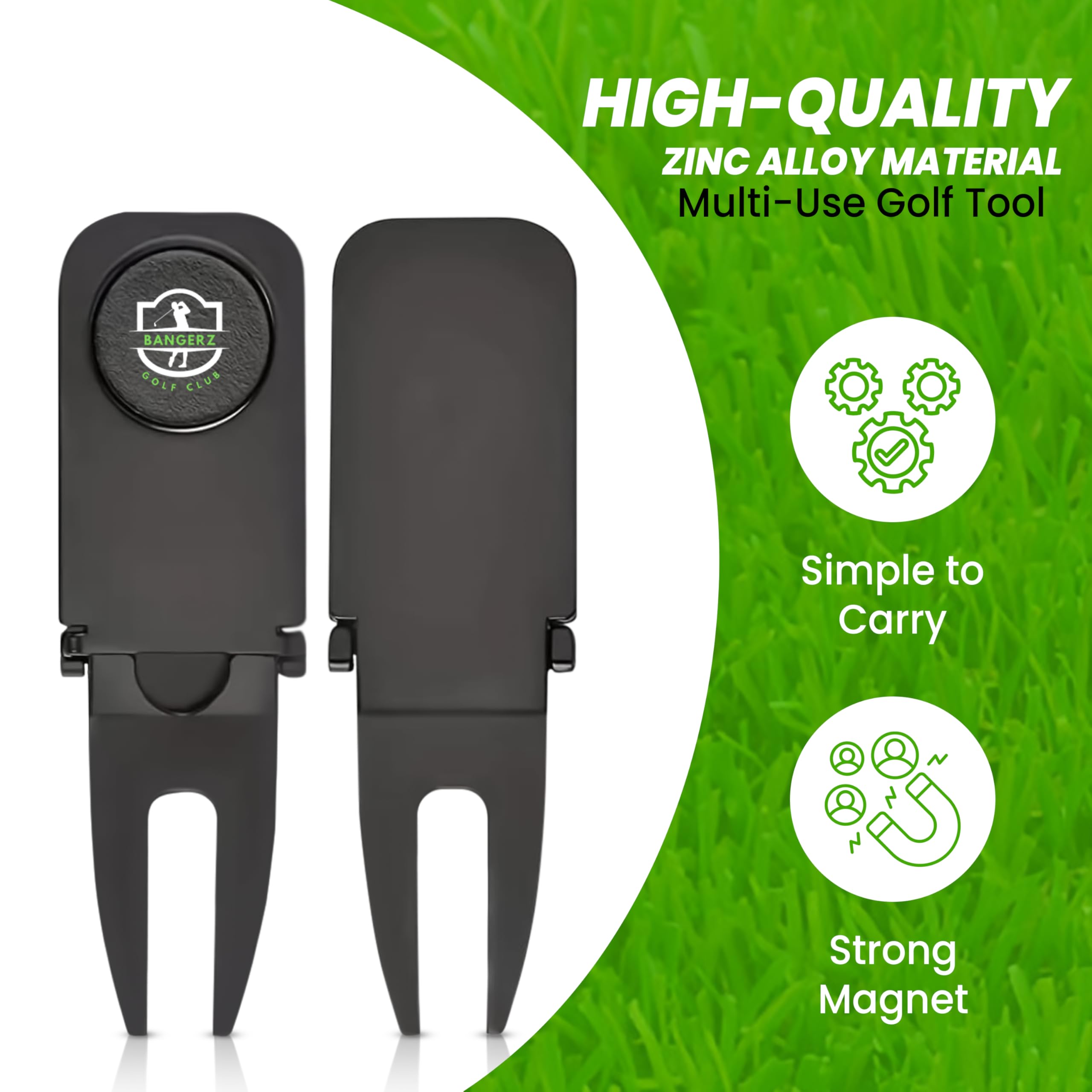 Premium Golf Divot Repair Tool with Magnetic Ball Marker & Cigar Holder - Compact & Durable Golf Accessories for Men & Women - Perfect for Greens, Tournaments & Casual Play