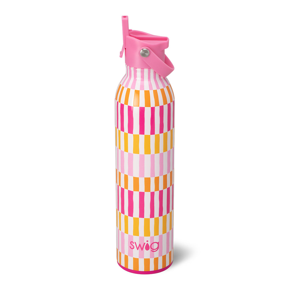Sherbet Stripe Flip + Sip Leak-Proof Water Bottle 26oz - Perfect for Gym, Hiking & School Hydration