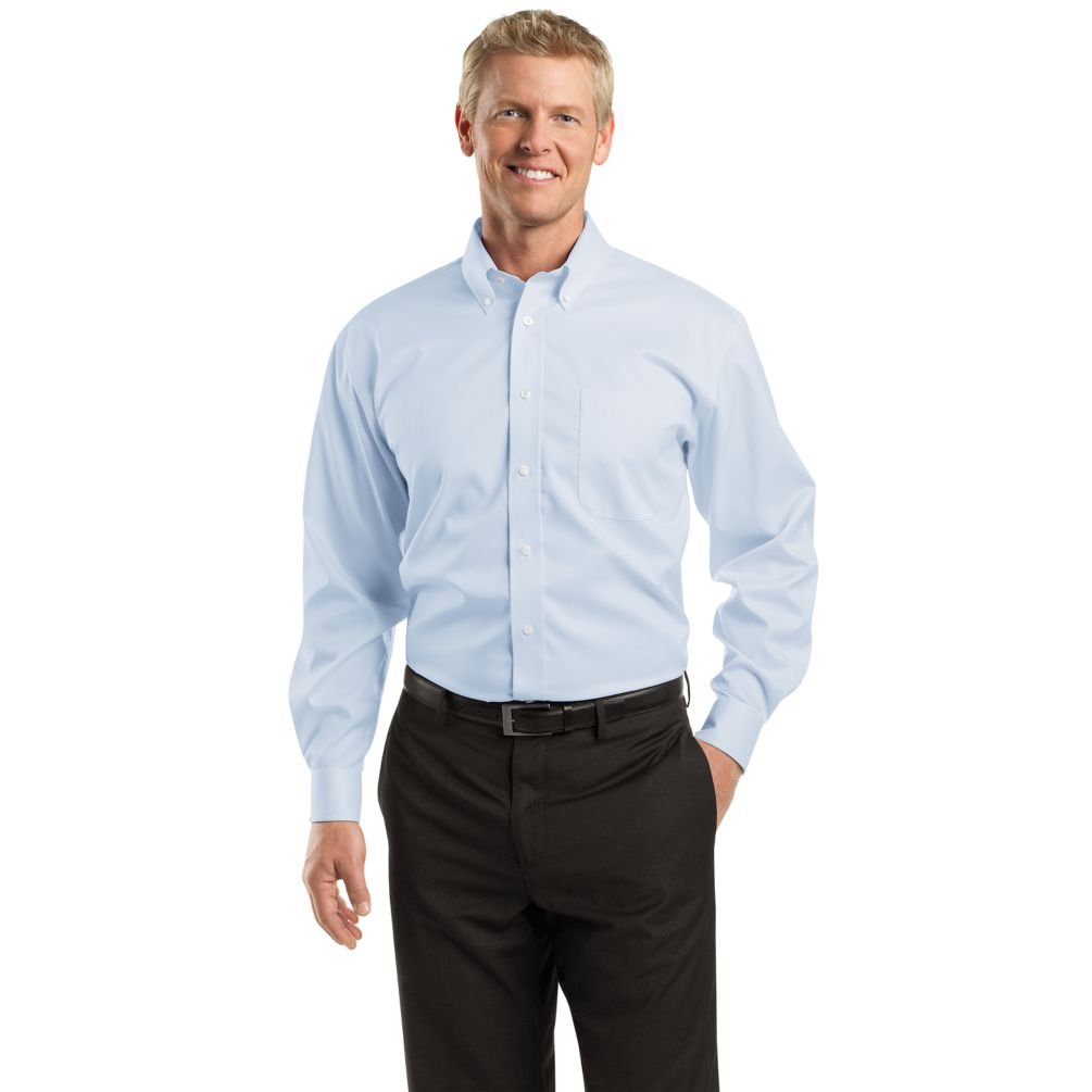 Premium Red House Men's Dobby Non-Iron Button Down Shirt | Wrinkle-Free Dress Shirt for Office & Formal Wear | Comfortable Business Casual Shirt for Work, Interviews & Special Occasions