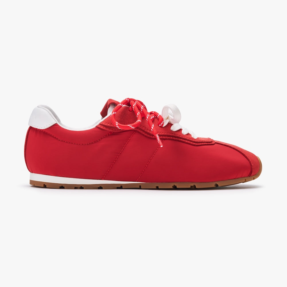 Soft Sneakers for Women - Red Nylon Running Shoes | Lightweight & Comfortable Walking Shoes for Gym, Jogging, and Casual Wear