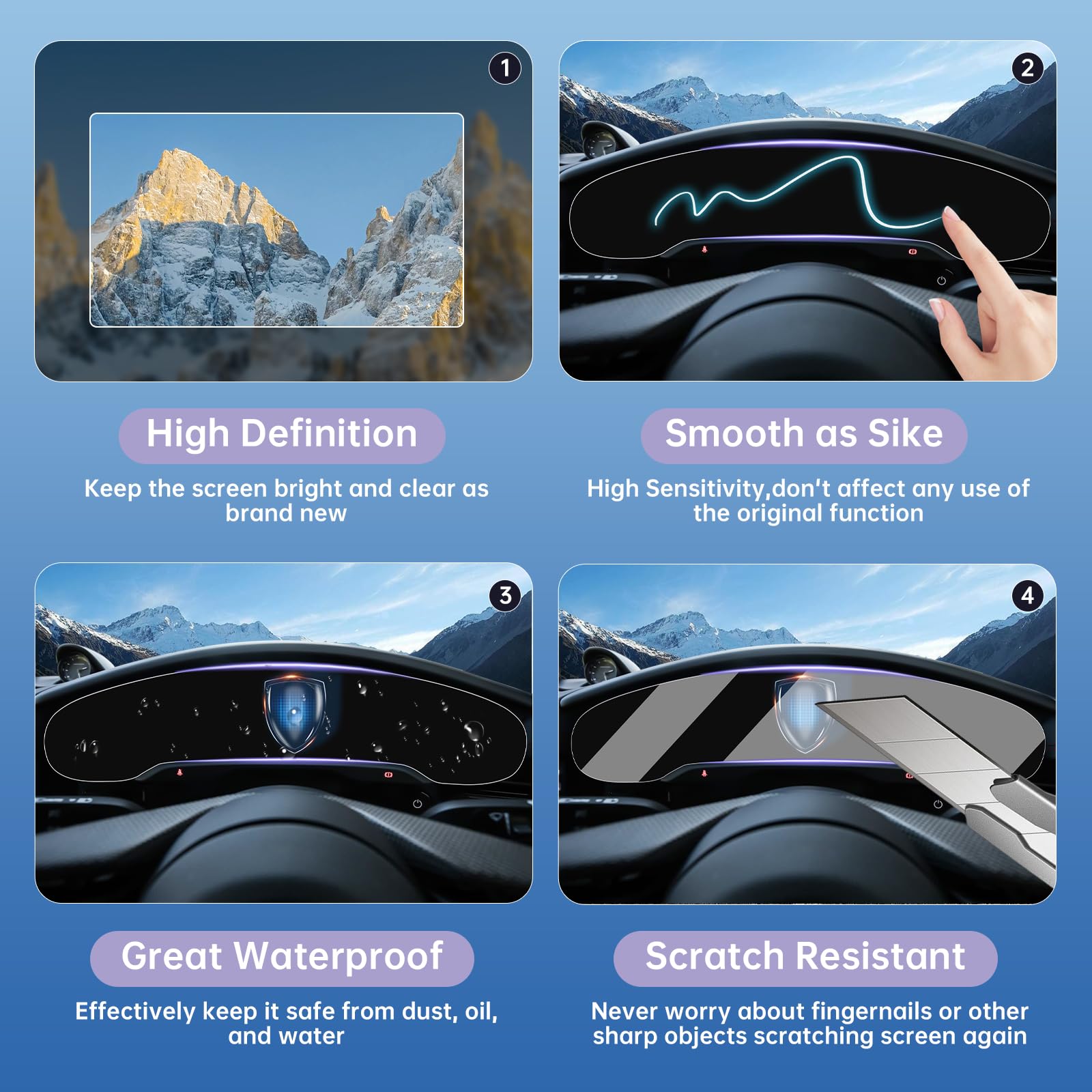 LUWU Porsche Taycan Touchscreen Protector - TPU Plastic Anti-Scratch Film for Front Climate Control Screen | Perfect for Daily Driving & Extreme Weather Protection