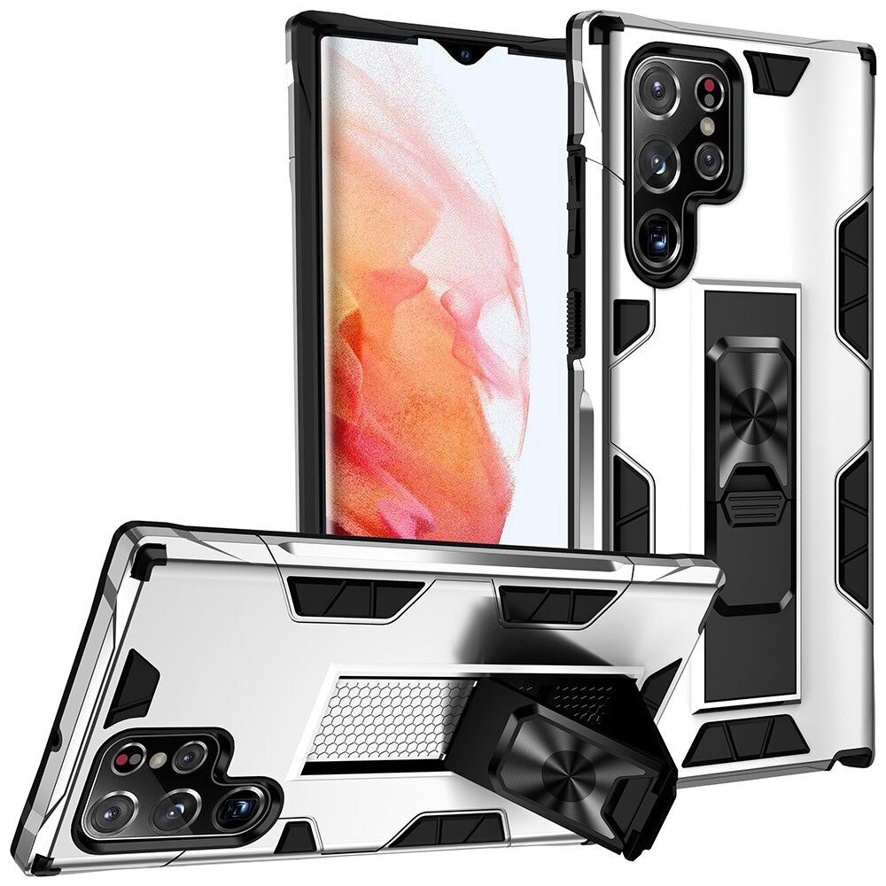 Samsung Galaxy S22 Ultra/S22 Plus/S22 Full Body Protective Case with Kickstand - Perfect for Work, Travel & Everyday Use