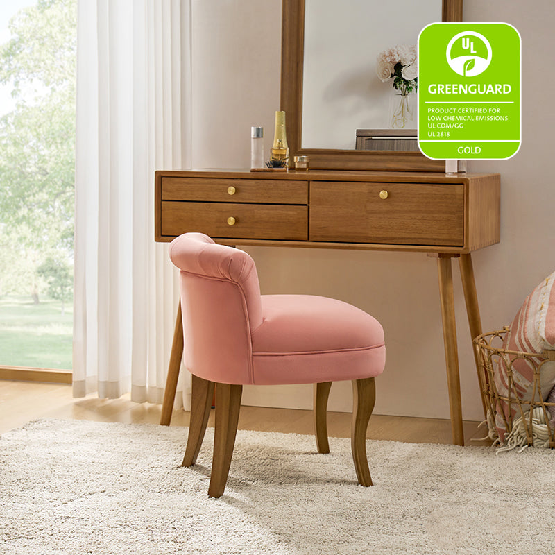 Moises Velvet Vanity Stool with Optional Types - Elegant Makeup Stool for Dressing Table, Bedroom & Bathroom