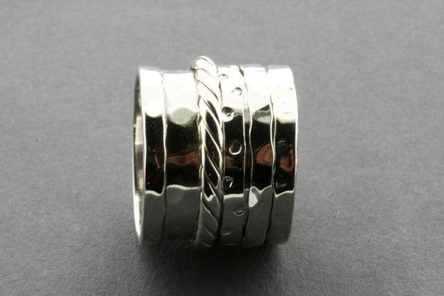 Stylish Sterling Silver Rope Multi Spinner Ring for Women - Perfect for Everyday Wear, Stacking & Fashion Accessories