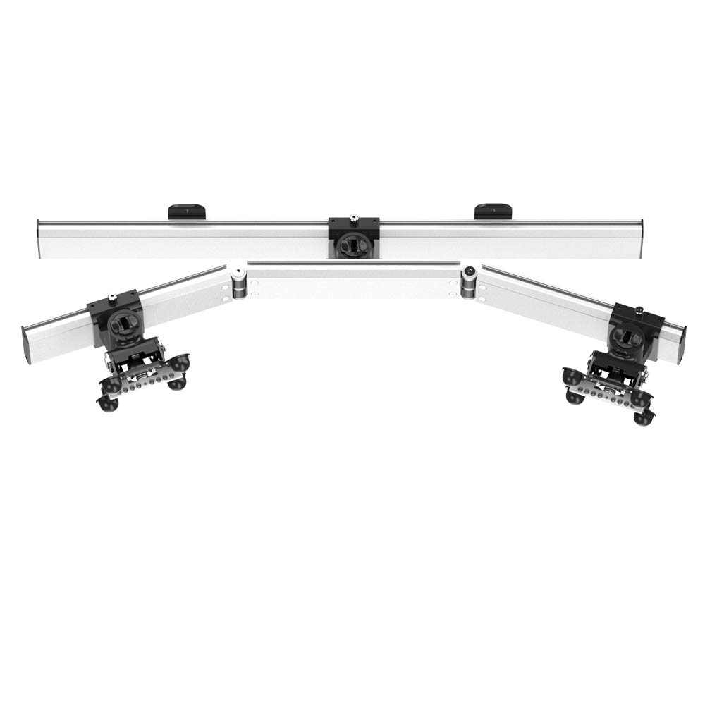 Dual Monitor Slideable Wall Mount for Apple Displays - Adjustable VESA Bracket for Home Office & Gaming Setup