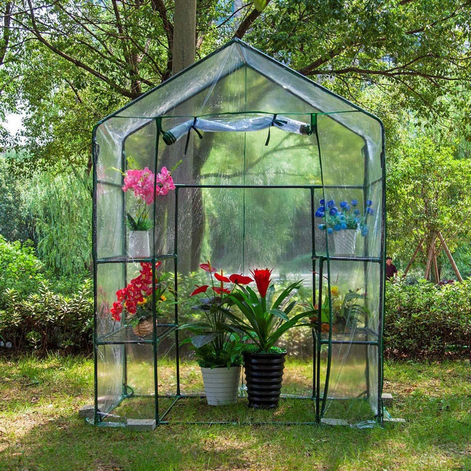 KAPOHU Heavy Duty Polycarbonate Walk-in Greenhouse with Window - Winter Garden Greenhouse Kit for Backyard & Outdoor Use | Perfect for Plant Protection, Winter Gardening & Year-Round Growing