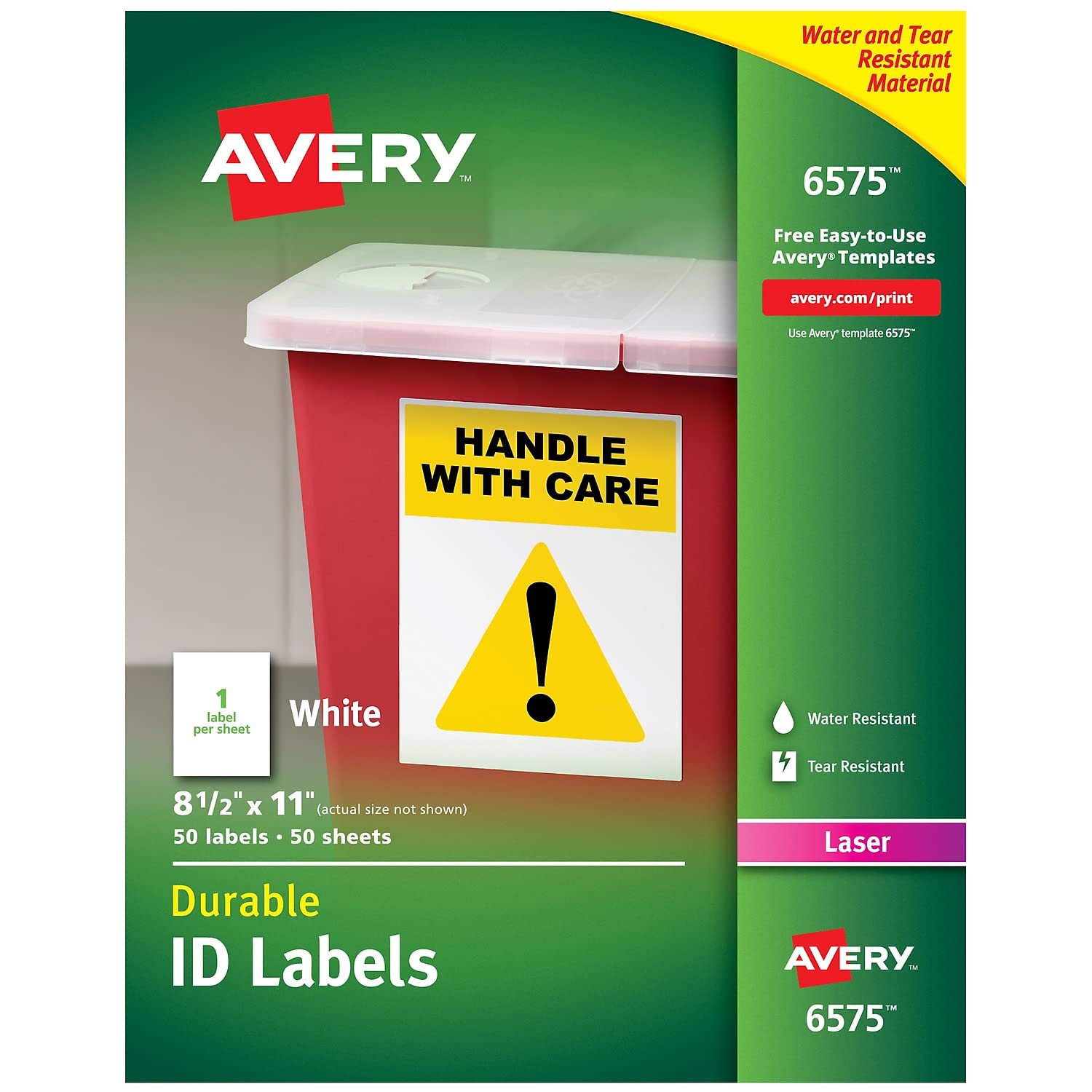 Avery 6575 Permanent Durable I.D. Labels - 8.5