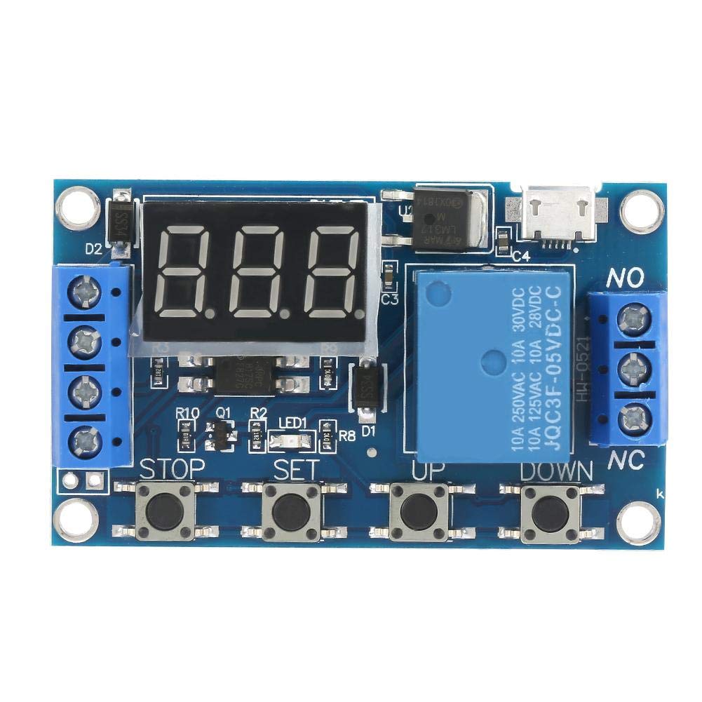 5V-30V DC Relay Module with LED Display - Adjustable Delay On/Off Timer Switch for Home Automation, Industrial Control, and DIY Electronics Projects
