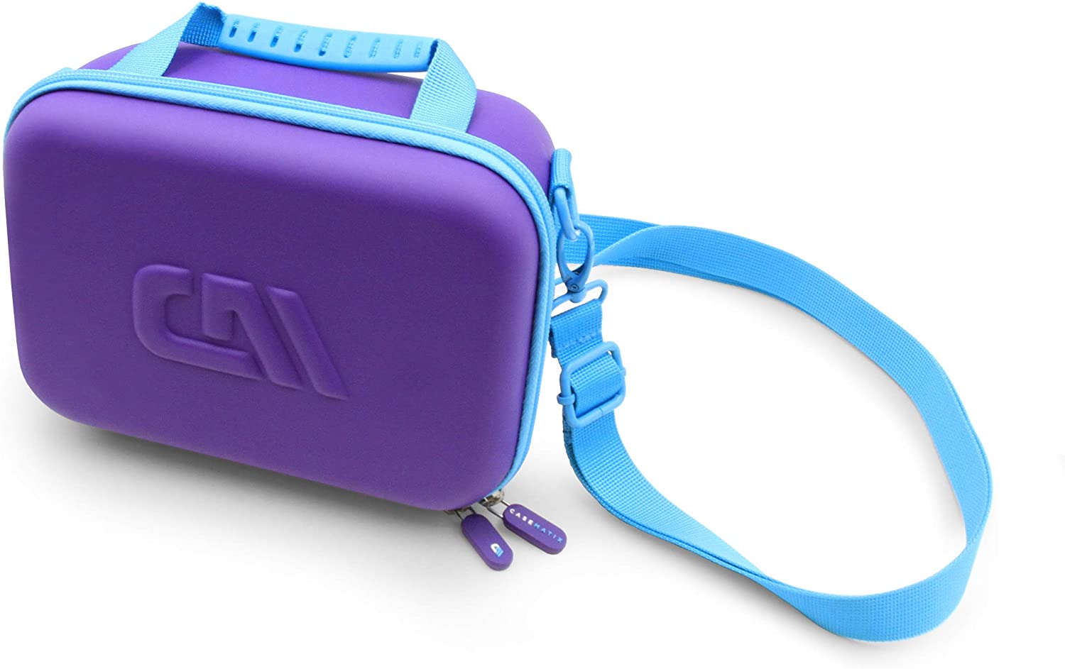 CASEMATIX Toy Storage Travel Case for Ninja Bots Interactive Battle Robots & Accessories - Purple Carrying Case with Adjustable Shoulder Strap | Perfect for Kids Travel, Playdates & Robot Battle Tournaments