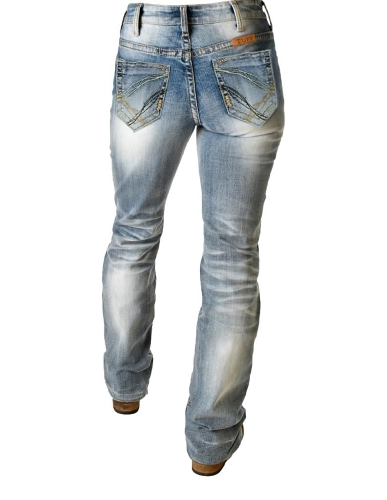 Cowgirl Tuff Western Jeans for Women - Light Wash Denim Pants (Size 0-2-60) | Comfortable & Stylish Cowgirl Bootcut Jeans for Riding, Work & Everyday Wear